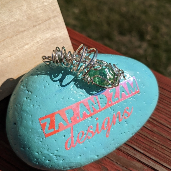 .925 Sterling Silver Pendant Mint Luster Crystal Quartz Stone Artisan Spiral - Picture 13 of 16